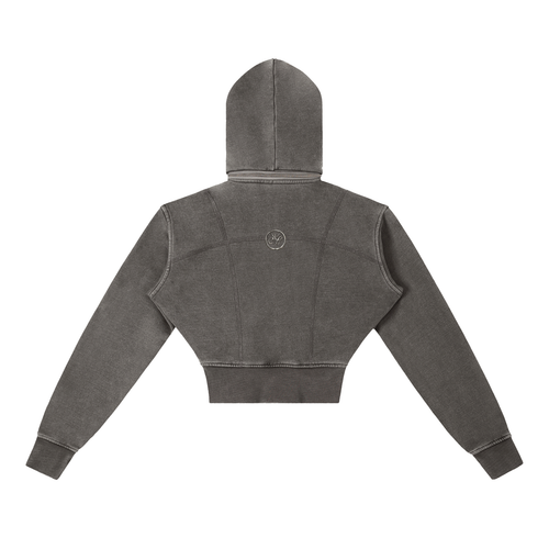 Essentials Washed Cropped Fleece Hoodie